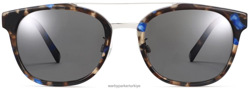 Warby Parker adil faks N8ZXX8795 cilalı gümüş ile tanzanit kaplumbağası gözlük - Image 4