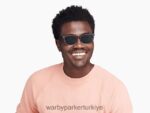 Warby Parker ames N8ZXX8702 cilalı gümüş ile jet siyah mat gözlük - Image 2