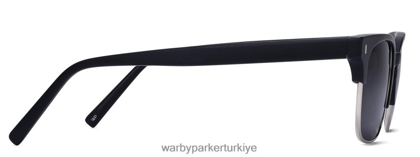 Warby Parker ames N8ZXX8702 cilalı gümüş ile jet siyah mat gözlük - Image 4