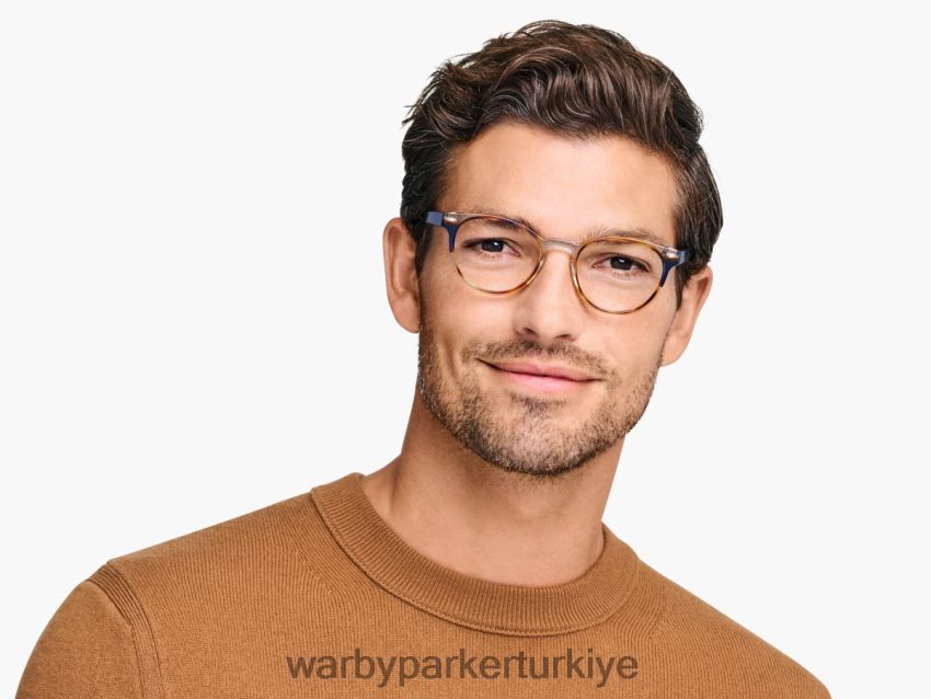 Warby Parker anlayışlı N8ZXX8127 meşe fıçı ve mavi bölmeli kristal gözlük - Image 2