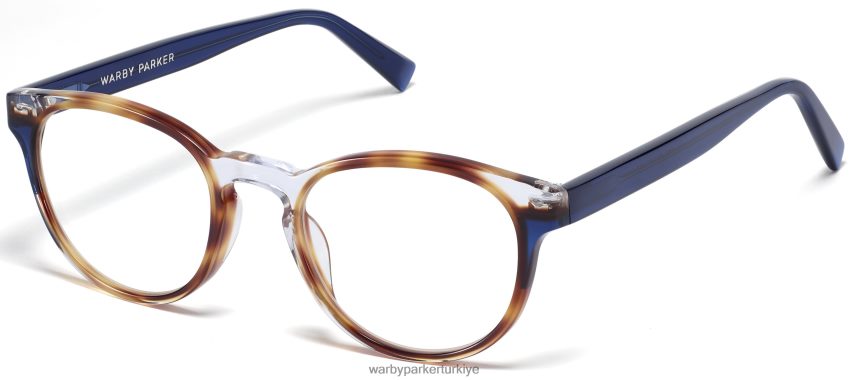 Warby Parker anlayışlı N8ZXX8127 meşe fıçı ve mavi bölmeli kristal gözlük - Image 1