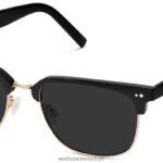 Warby Parker bard N8ZXX8683 cilalı altın ile jet siyahı gözlük