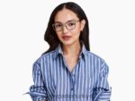Warby Parker Callen N8ZXX8405 riesling ile çizgili pasifik gözlük - Image 2