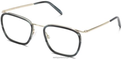Warby Parker Callen N8ZXX8405 riesling ile çizgili pasifik gözlük