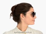 Warby Parker cleo N8ZXX8912 gül altın ile jet siyahı gözlük - Image 2