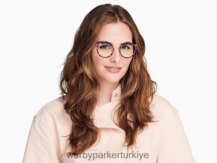 Warby Parker Dinah N8ZXX8565 cilalı altın ile menekşe kuvars kristali gözlük - Image 2