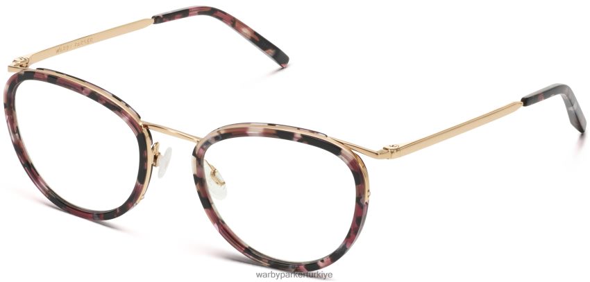 Warby Parker Dinah N8ZXX8565 cilalı altın ile menekşe kuvars kristali gözlük - Image 1