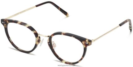 Warby Parker elina N8ZXX8559 cilalı altın ile trüf kaplumbağası gözlük