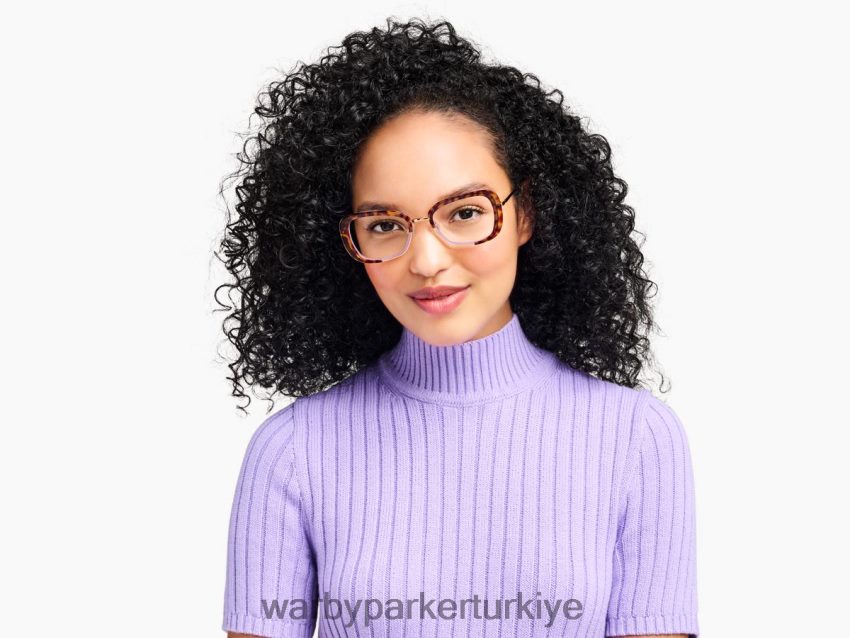 Warby Parker halime N8ZXX8185 cilalı altın ile katmanlı taro kaplumbağası gözlük - Image 2