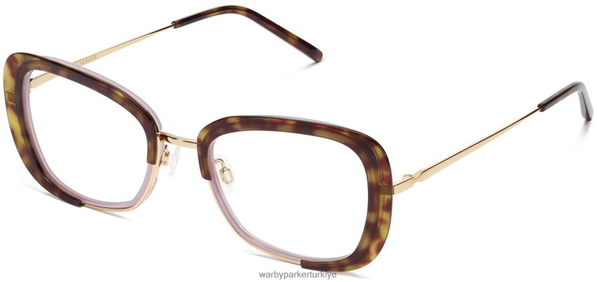 Warby Parker halime N8ZXX8185 cilalı altın ile katmanlı taro kaplumbağası gözlük - Image 1