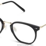 Warby Parker halton N8ZXX8458 cilalı altın ile jet siyahı gözlük