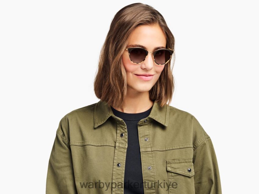 Warby Parker melekleştirmek N8ZXX8654 cilalı altın ile katmanlı badem ezmesi kaplumbağa gözlük - Image 2