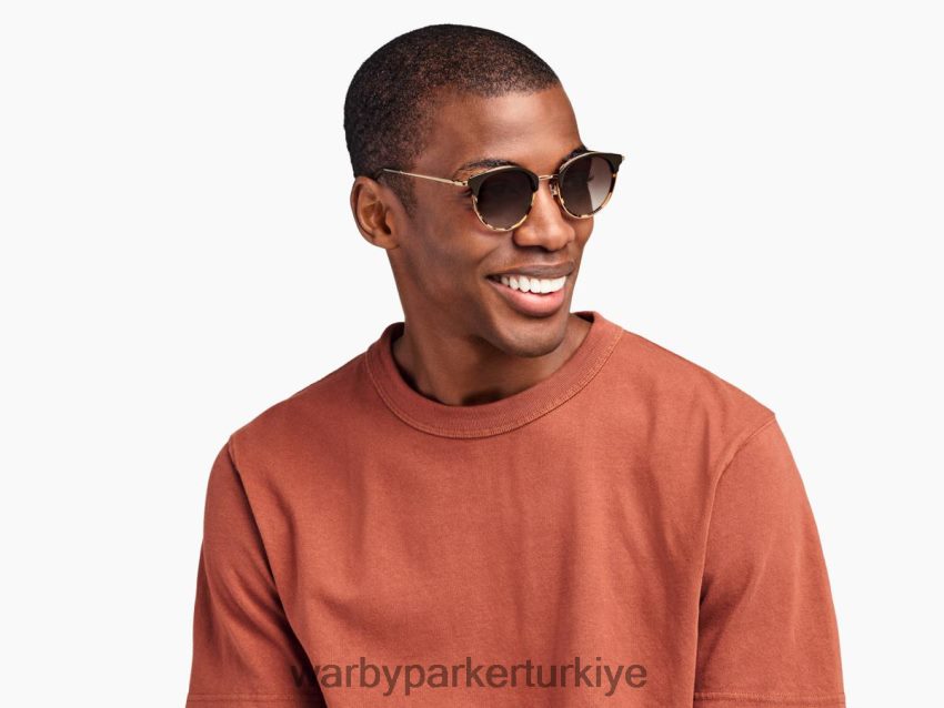 Warby Parker melekleştirmek N8ZXX8654 cilalı altın ile katmanlı badem ezmesi kaplumbağa gözlük - Image 3