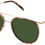 Warby Parker Montag N8ZXX8774 cilalı altın ile meşe fıçı gözlük