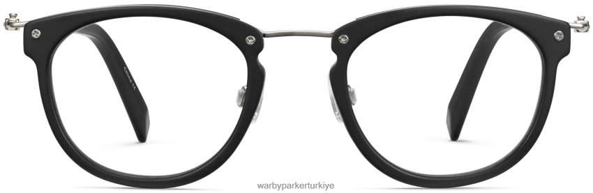 Warby Parker Moriarty N8ZXX8359 cilalı gümüş ile jet siyah mat gözlük - Image 4