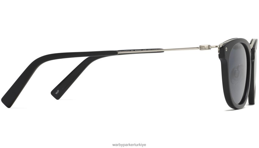 Warby Parker Moriarty N8ZXX8742 cilalı gümüş ile jet siyah mat gözlük - Image 5
