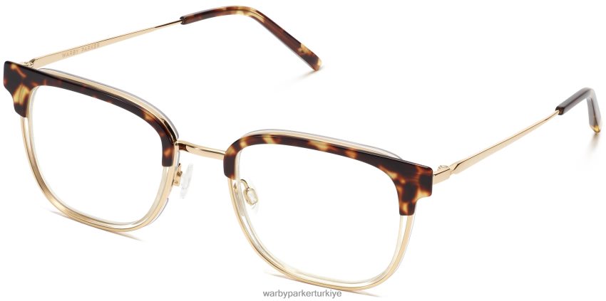 Warby Parker tiago N8ZXX893 cilalı altın ile katmanlı fındık kaplumbağası gözlük - Image 1