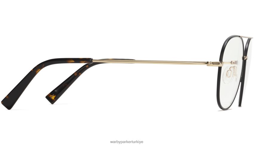 Warby Parker york N8ZXX8135 cilalı altın ile fırçalanmış mürekkep gözlük - Image 5