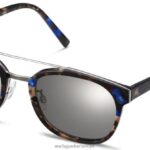 Warby Parker adil faks N8ZXX8795 cilalı gümüş ile tanzanit kaplumbağası gözlük