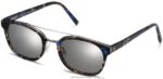 Warby Parker adil faks N8ZXX8795 cilalı gümüş ile tanzanit kaplumbağası gözlük