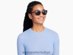 Warby Parker adil faks N8ZXX8795 cilalı gümüş ile tanzanit kaplumbağası gözlük - Image 3