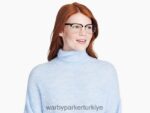 Warby Parker bard N8ZXX825 cilalı altın ile jet siyahı gözlük - Image 3